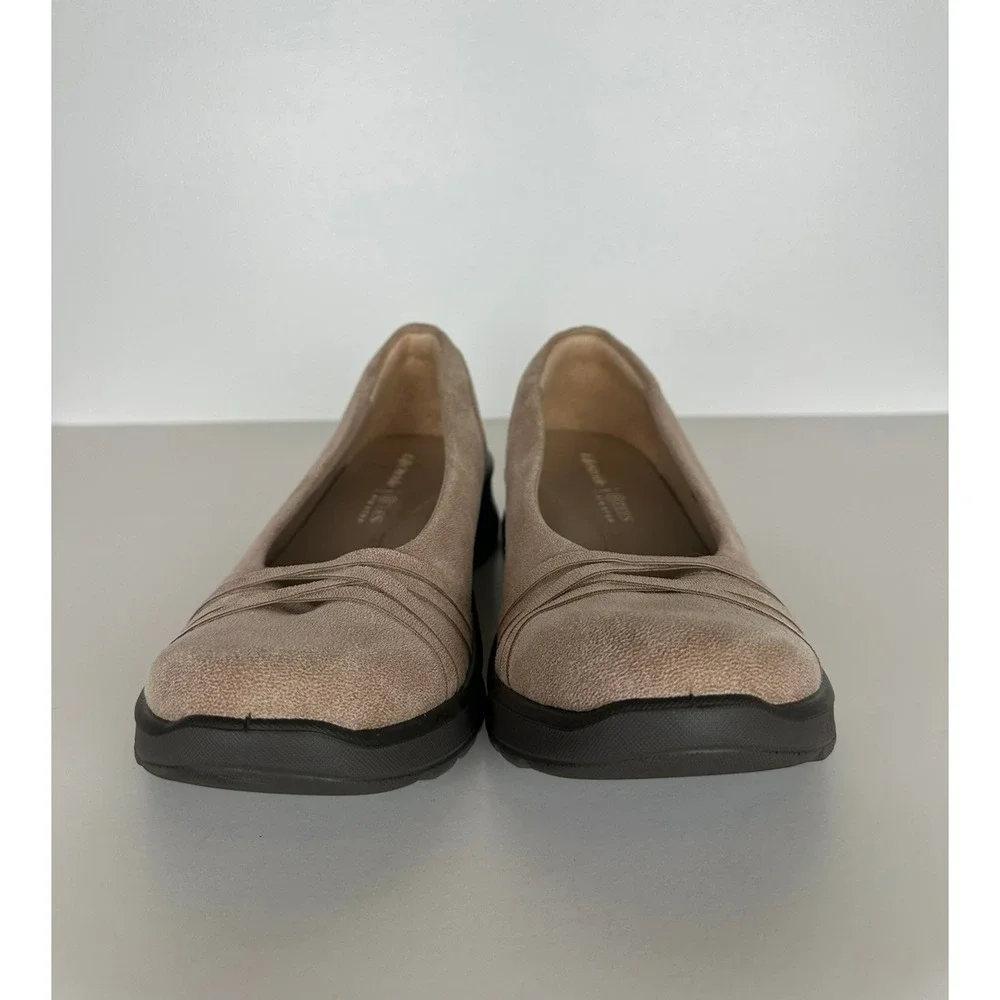 LifeStride Bzees Goody Air Step Slip On Shoes Size 9W Tan Comfort Walking